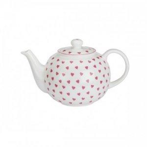 ROY KIRKHAM FINE BONE CHINA | PINK HEARTS SIX CUP TEAPOT
